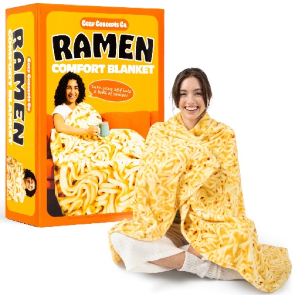 Ramen Noodle Round Fleece Throw Blanket -Brand New in Box